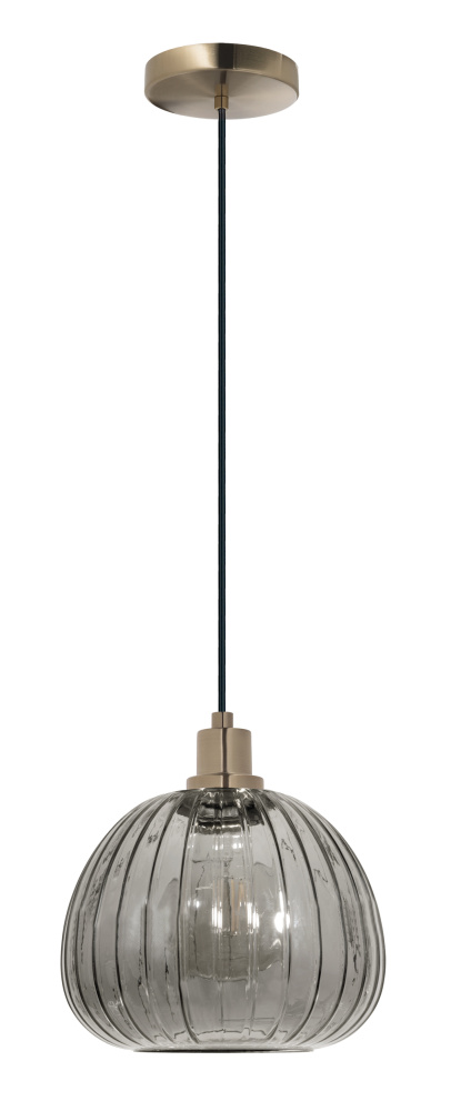 1 LT Pendant w/ Brushed Gold Finish & Metallic Smoked Glass Shade