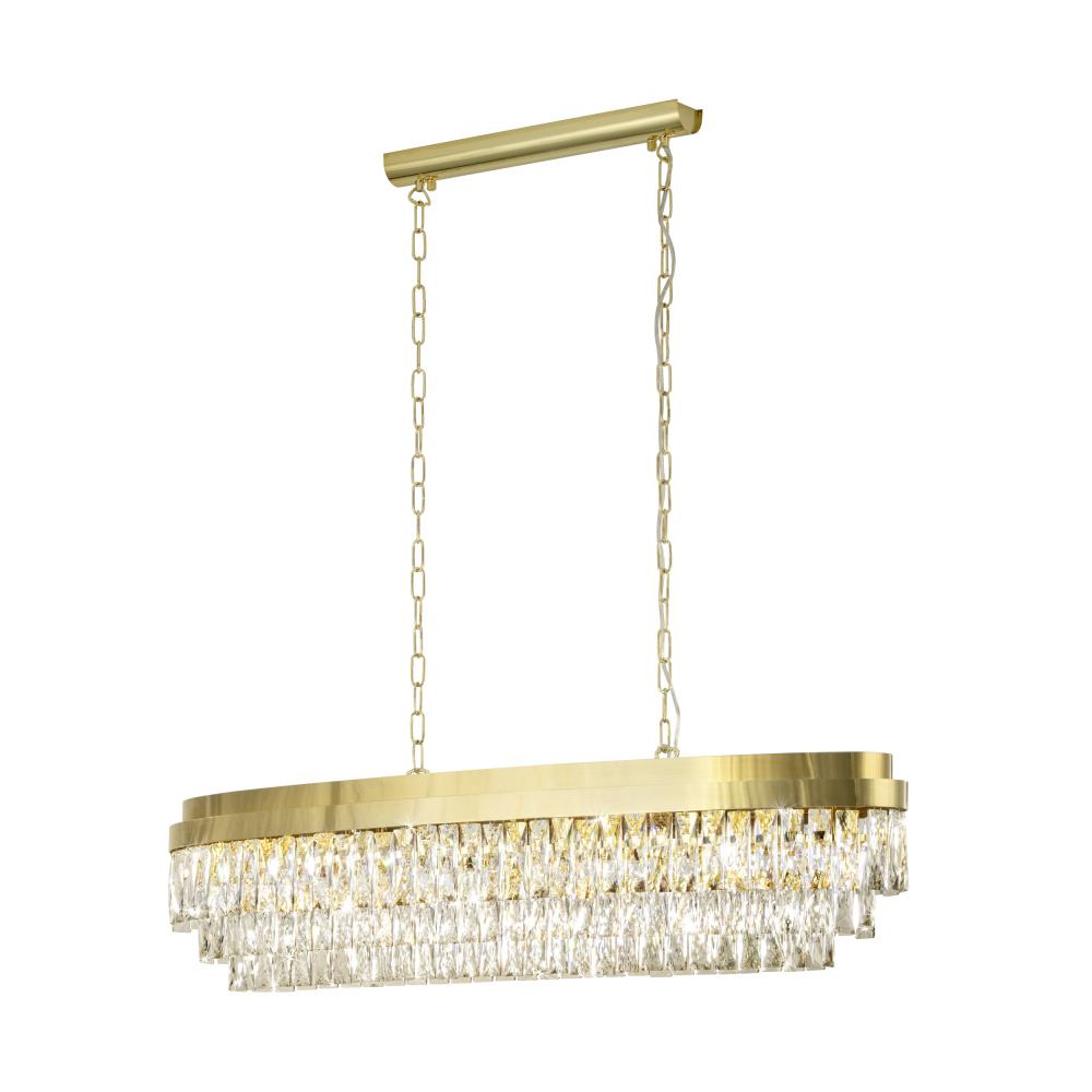 13 LT Pendant w/ Gold Finish & Clear Glass Crystal Elements