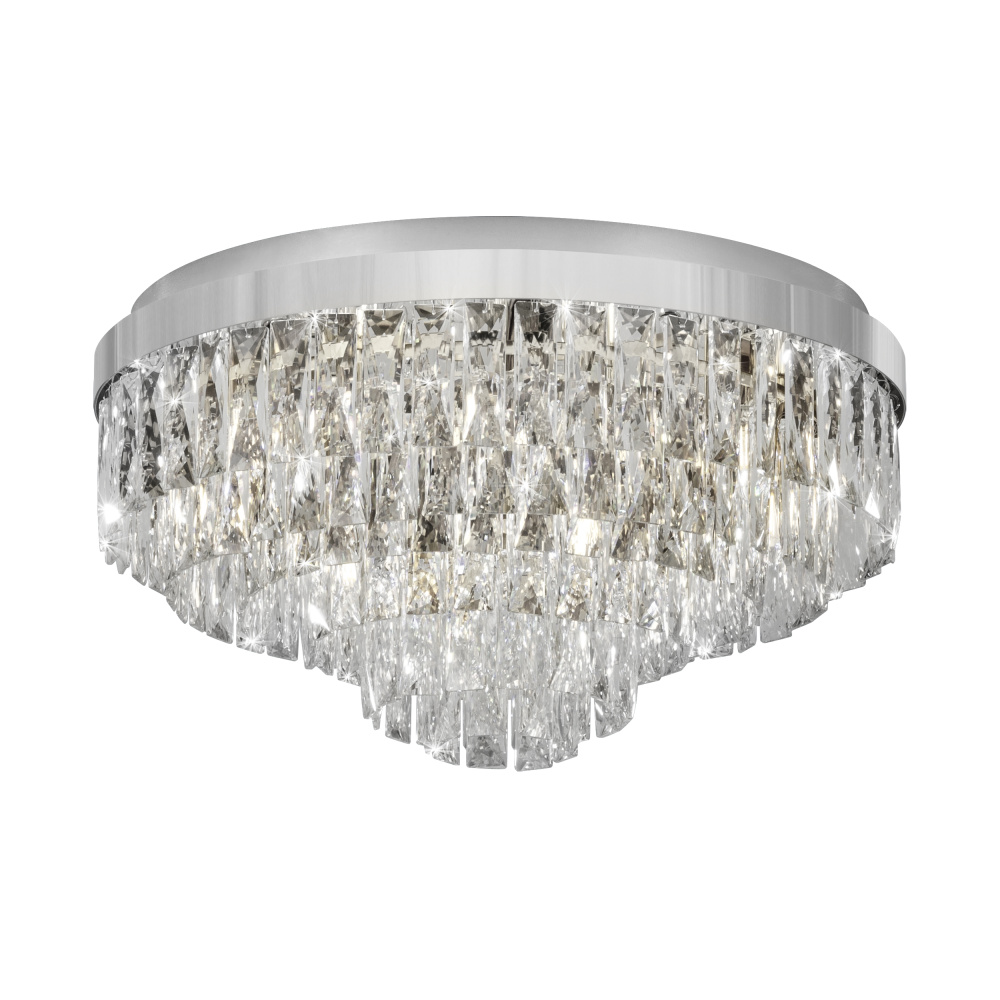 11 LT Ceiling Light w/ Chrome Finish & Clear Glass Crystal Elements