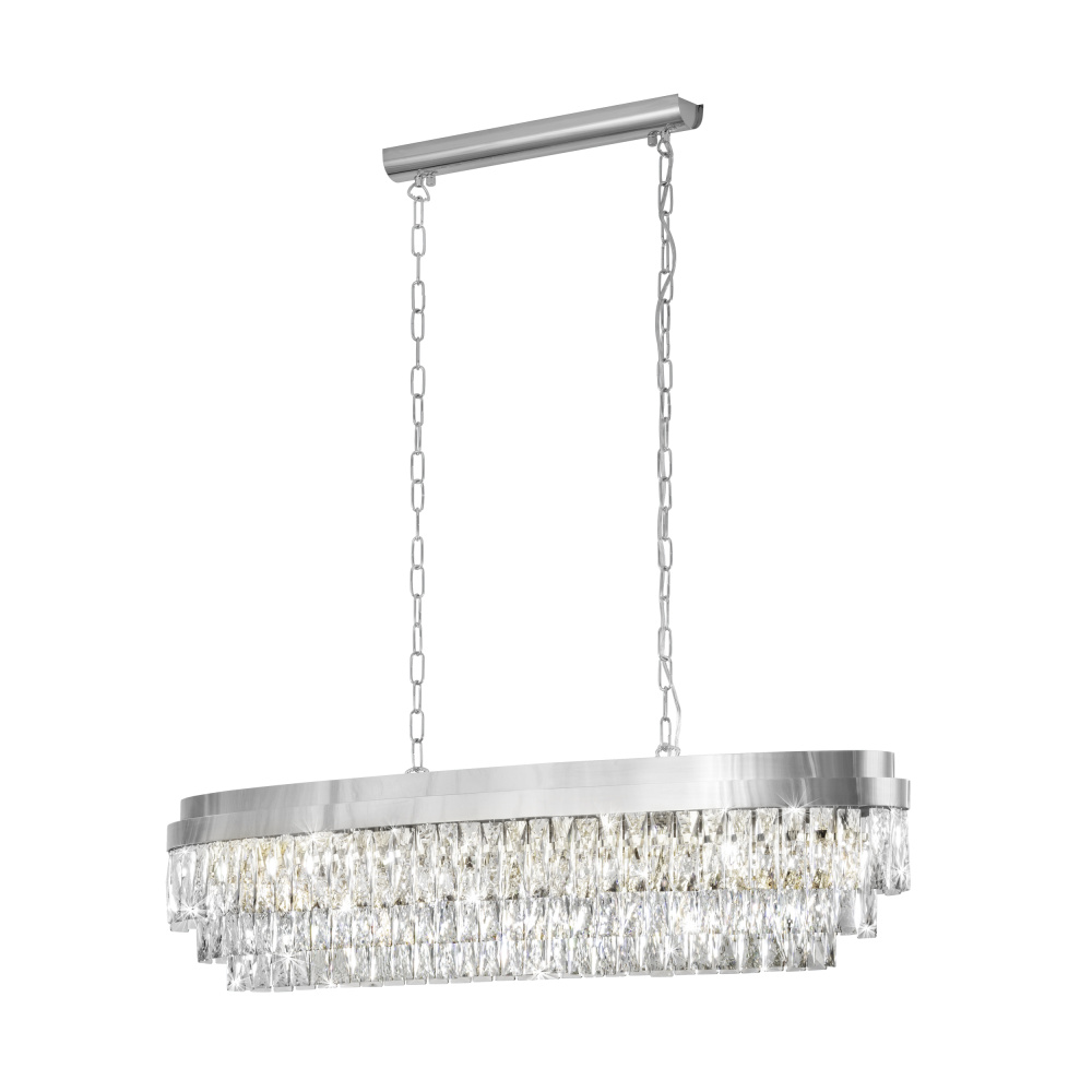 13 LT Pendant w/ Chrome Finish & Clear Glass Crystal Elements