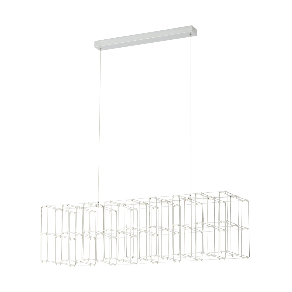 Integrated LED Linear Geomteric Cage Pendant w/ Chrome Finish