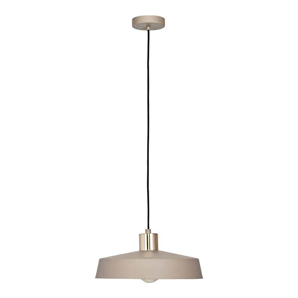1 LT Pendant w/ Sand Colored Finish & Brushed Polished Brass Accent