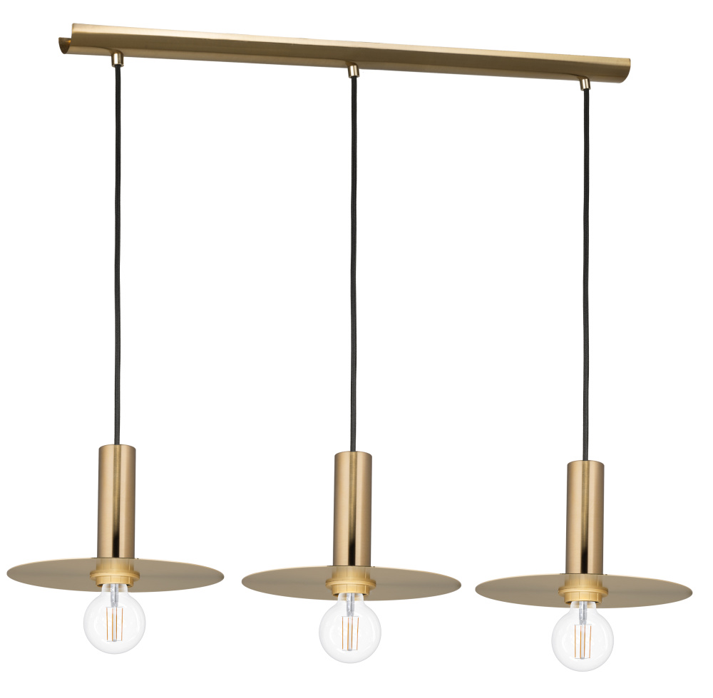 3 LT Open Bulb Pendant w/ Brushed Gold Finish