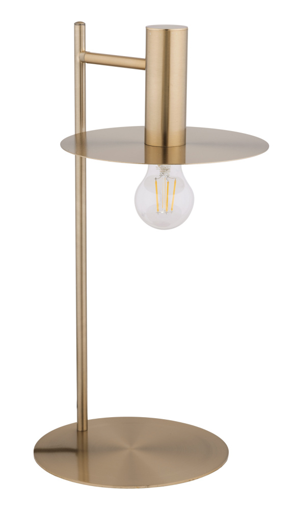 1 LT Table Lamp w/ Brushed Gold Finish & Brushed Gold Disc Shade