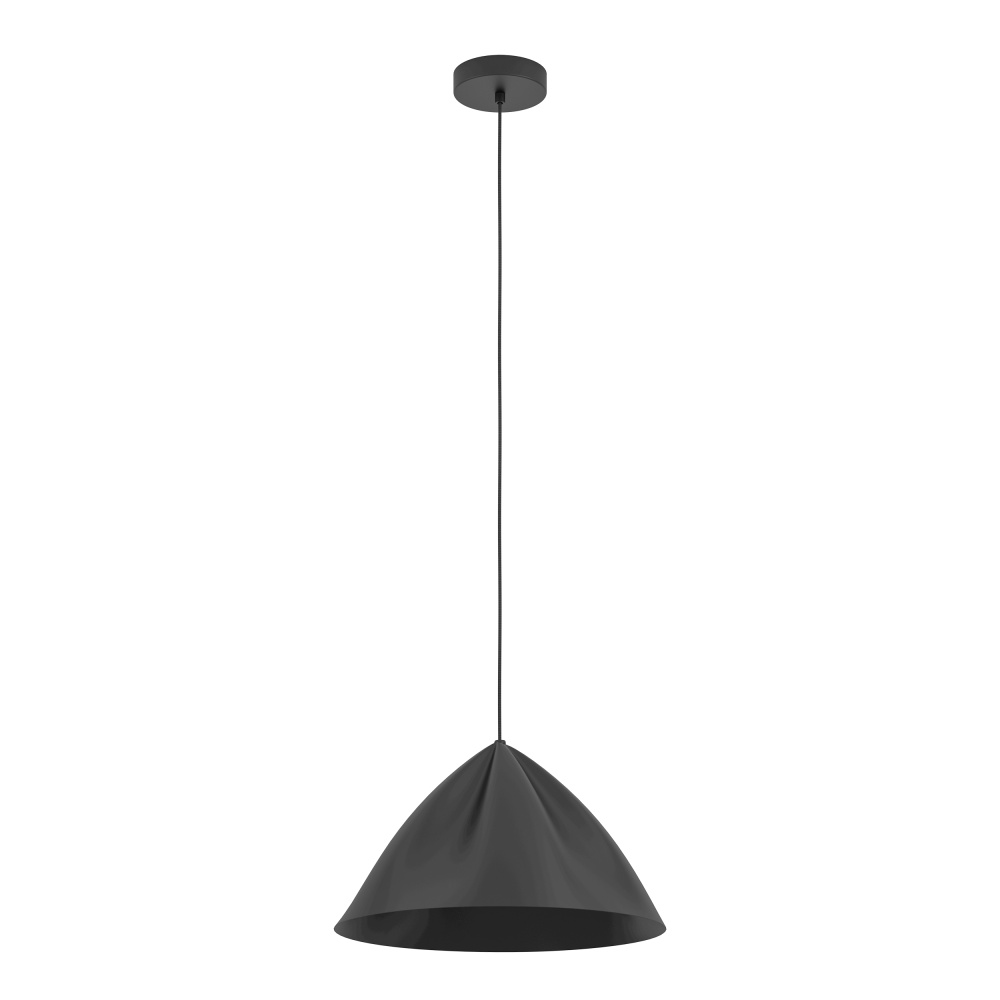 1 LT Pendant w/ Black Finish & Black Metal Shade