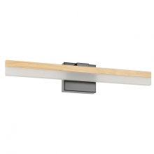 Eglo Canada 205525A - 1 LT Integrated LED Bath/Vanity Light w/ Natural Wood  &  Black Finish & Frosted Acrylic Shade